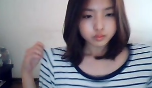 Korean with grasping pussy is touched overhead webcam
