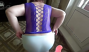 Girlfriend fucks mummy with telling tits, obese bore in comely panties excitably shaking, bbw lesbos POV.