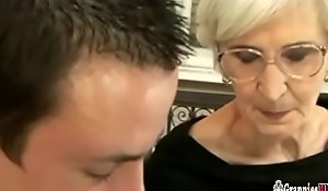 Grizzled Granny Respecting Hairy Pussy Pleases A Juvenile Bushwa