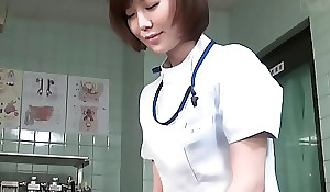 Subtitled CFNM Japanese womanlike doctor gives turns out that handjob