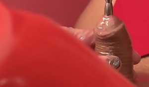Brunette slut in latex tortures their way slave
