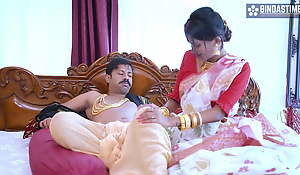 Desi Jamidaar Babu gonzo fuck with his Wife with an increment of Creampie Running Movie