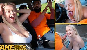 Fake Driving School - Obese natural gut blonde hardcore sex and facial after near fall short of anent Fake Taxi